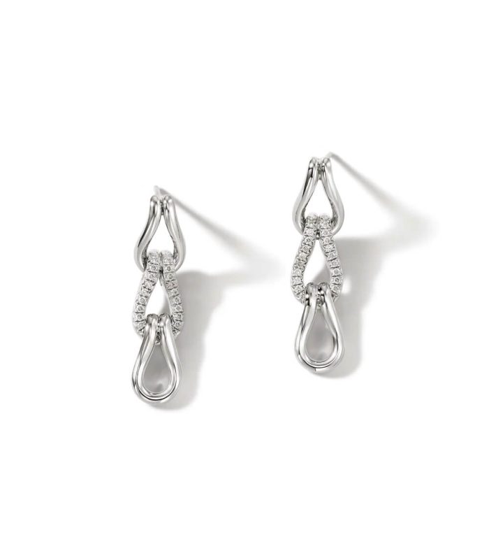Surf Link Earring, Sterling Silver
