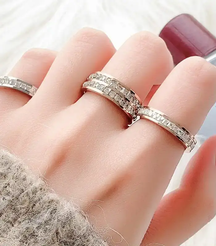 Channel-Set Eternity Band — Single or Double Row, 3 Tones