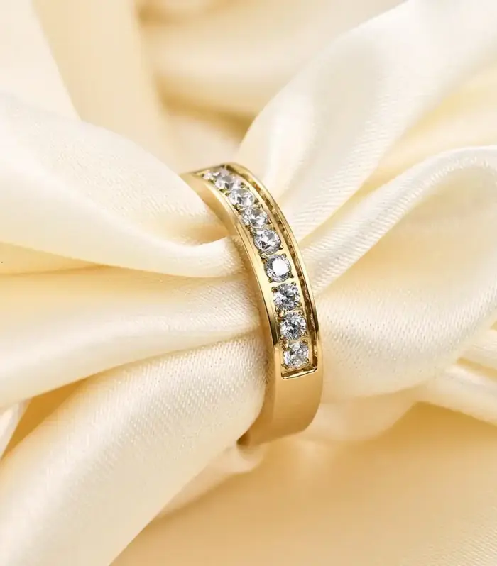 Classic Channel-Set Round Eternity Band — Gold or Silver Tone