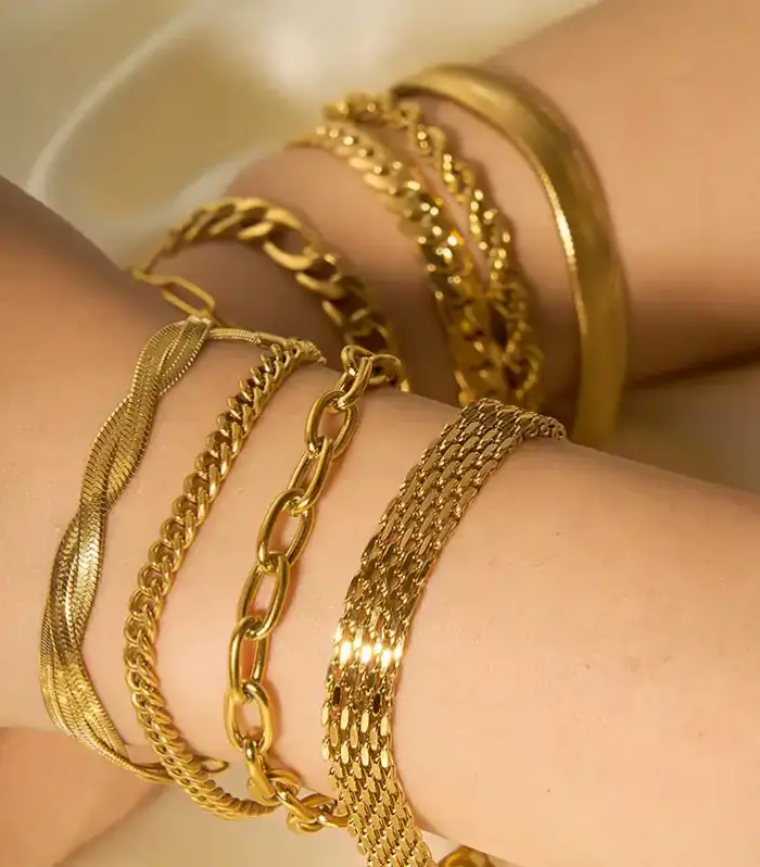 Gold-Tone Stacking Chain Bracelet — Choose Your Style