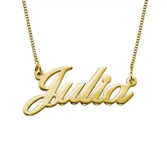 Personalised Birth Year Necklace — Old English Script on Box Chain
