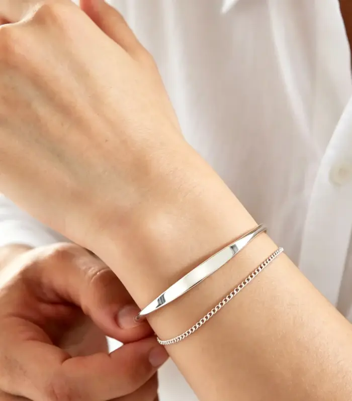 Personalised Engraved Open Cuff Bangle Bracelet