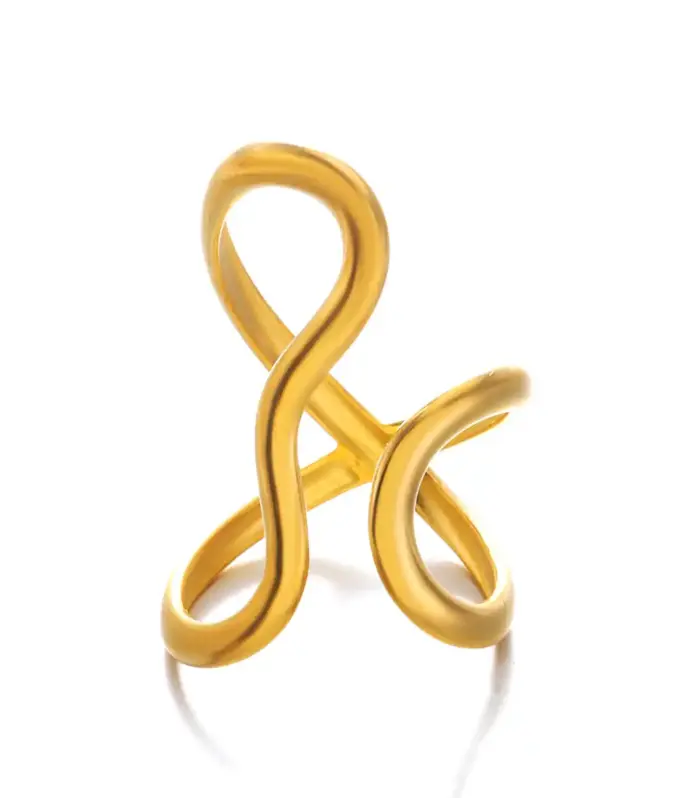 Sculptural Open Twist Loop Statement Ring